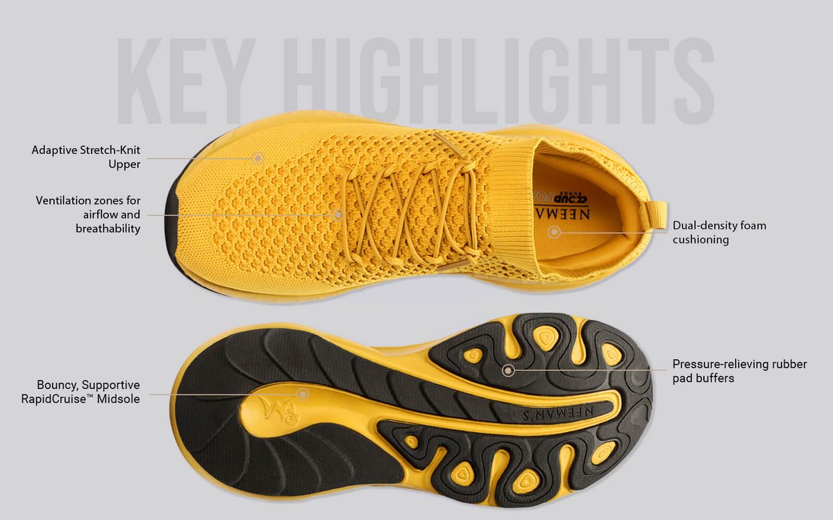 Begin Walk Soothe Lace Ups for Women : Yellow