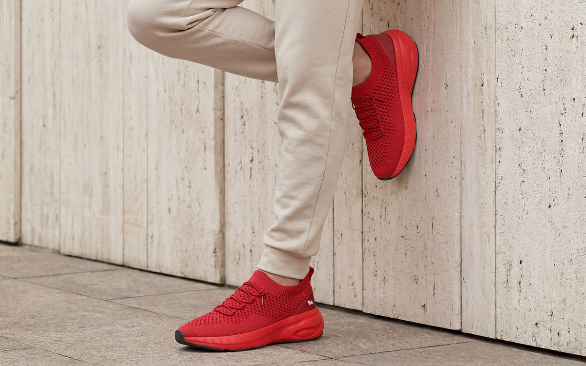 Begin Walk Soothe Lace Ups for Men : Red