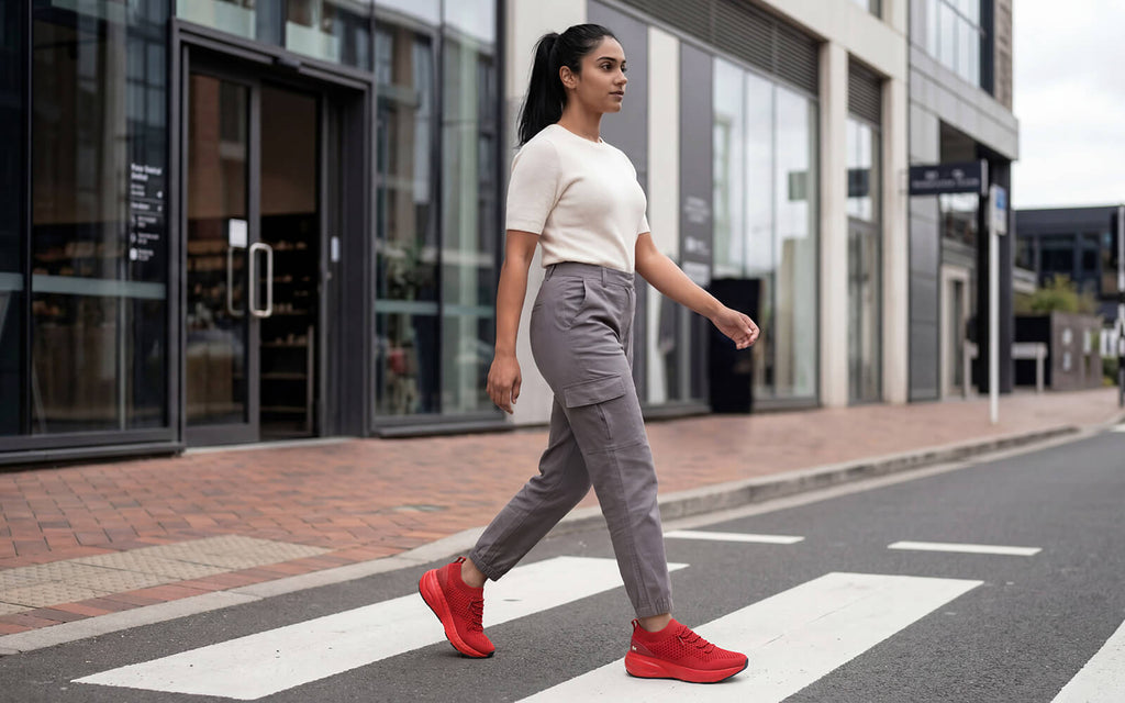 Begin Walk Soothe Lace Ups for Women : Red