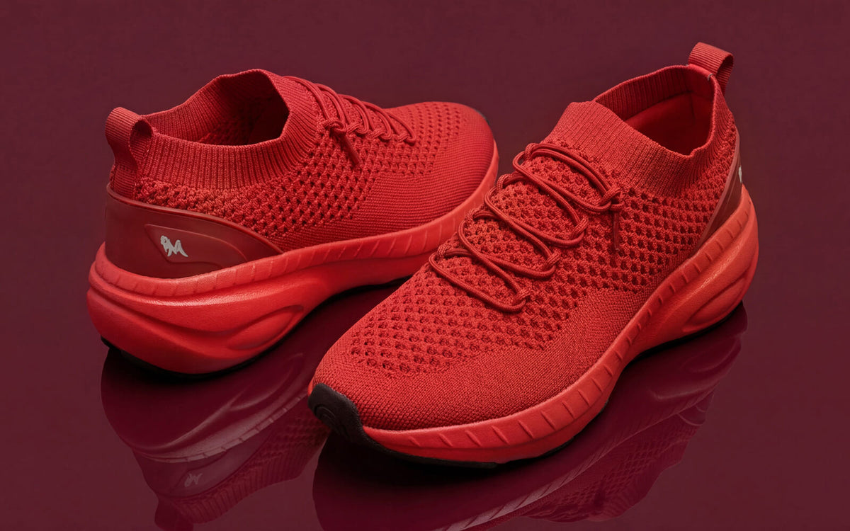 Begin Walk Soothe Lace Ups for Men : Red