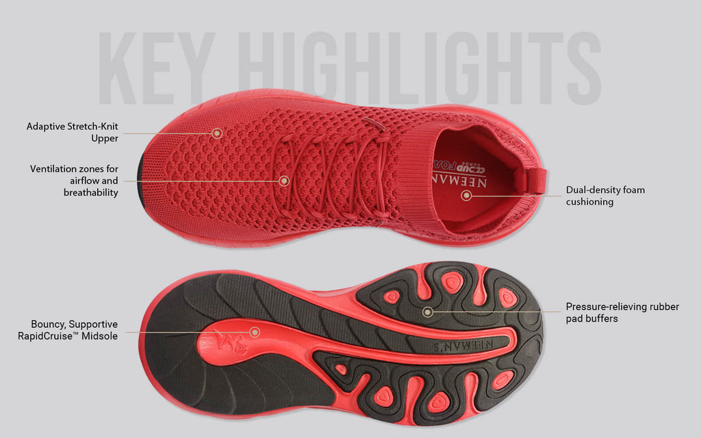 Begin Walk Soothe Lace Ups for Women : Red