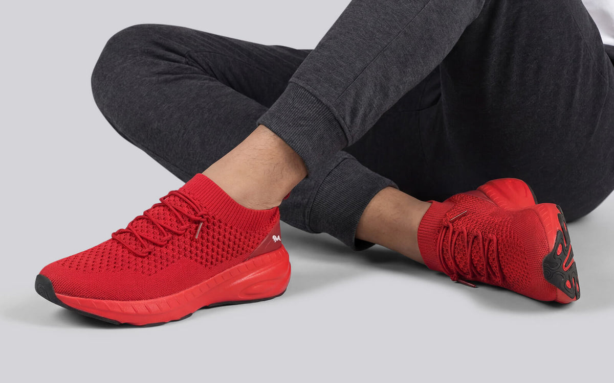 Begin Walk Soothe Lace Ups for Men : Red