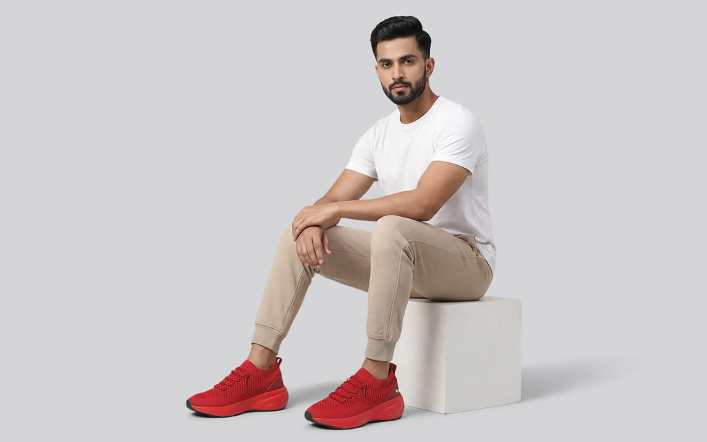 Begin Walk Soothe Lace Ups for Men : Red