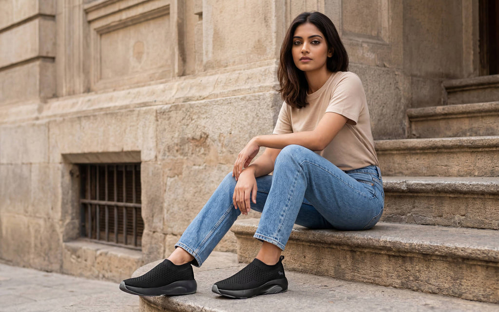 Begin Walk Soothe Slip Ons for Women : Black