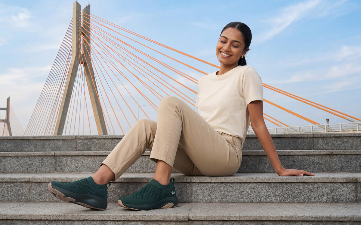 Begin Walk Soothe Slip Ons for Women : Green