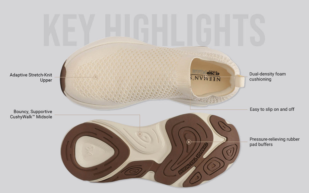 Begin Walk Soothe Slip Ons for Women : Ivory