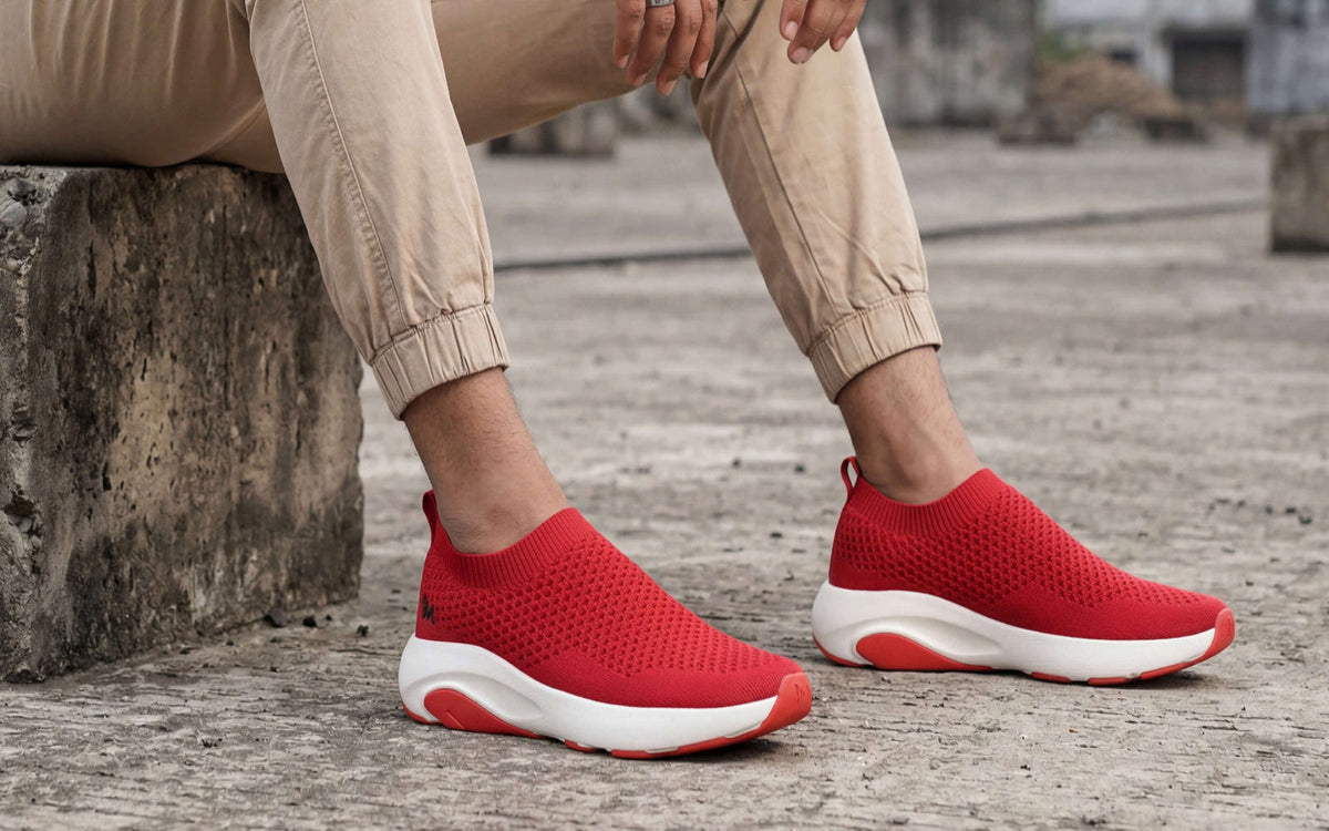 Begin Walk Soothe Slip Ons for Women : Red