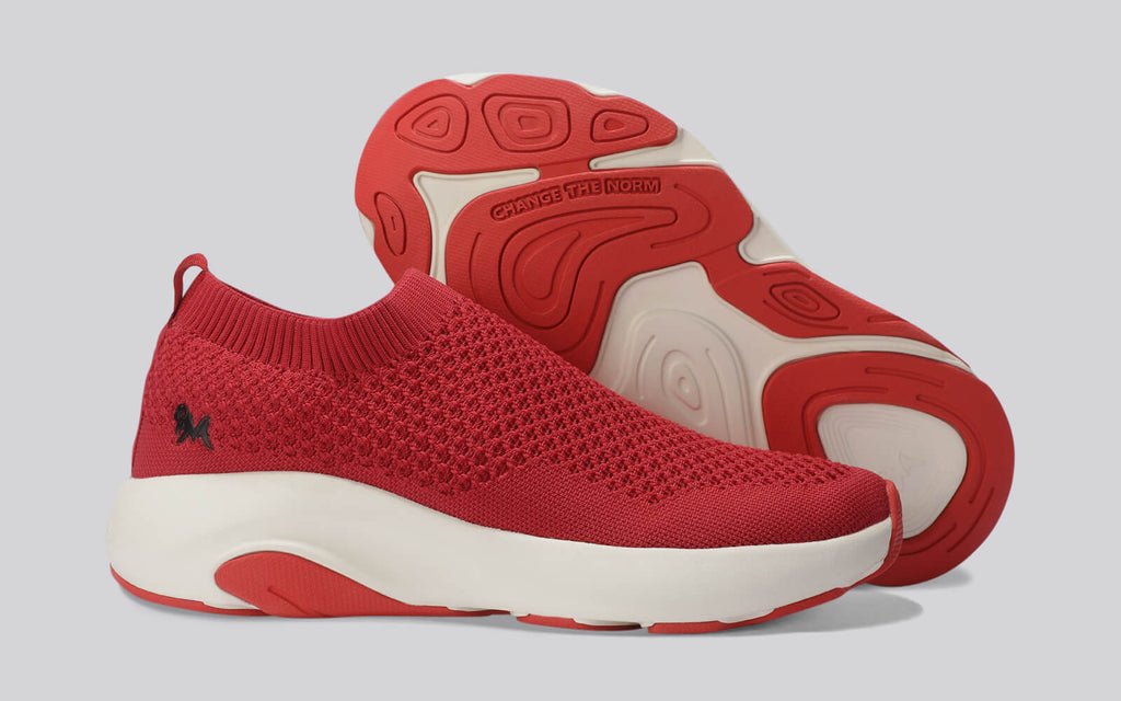 Begin Walk Soothe Slip Ons for Men : Red