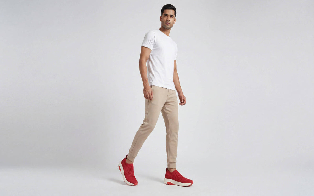 Begin Walk Soothe Slip Ons for Men : Red