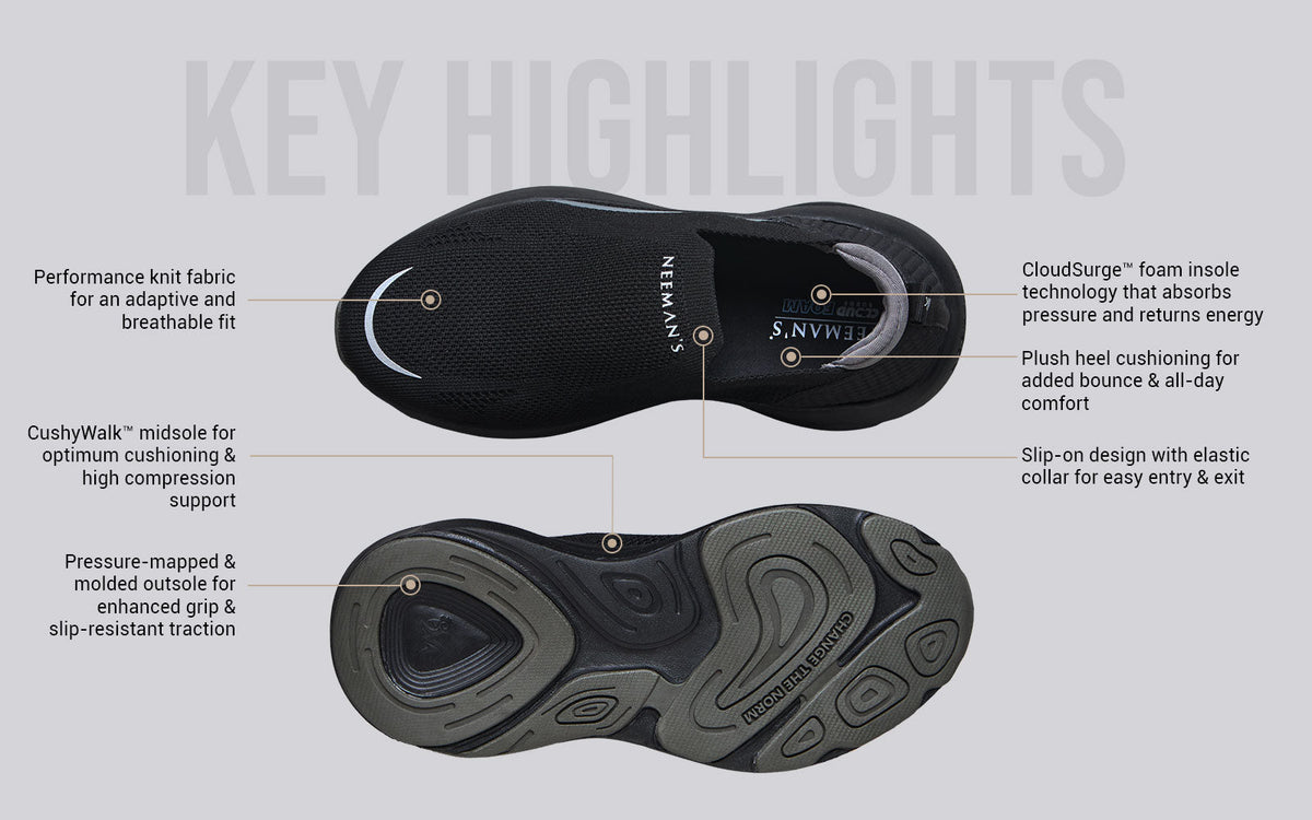 Begin Walk Ease For Men : Black