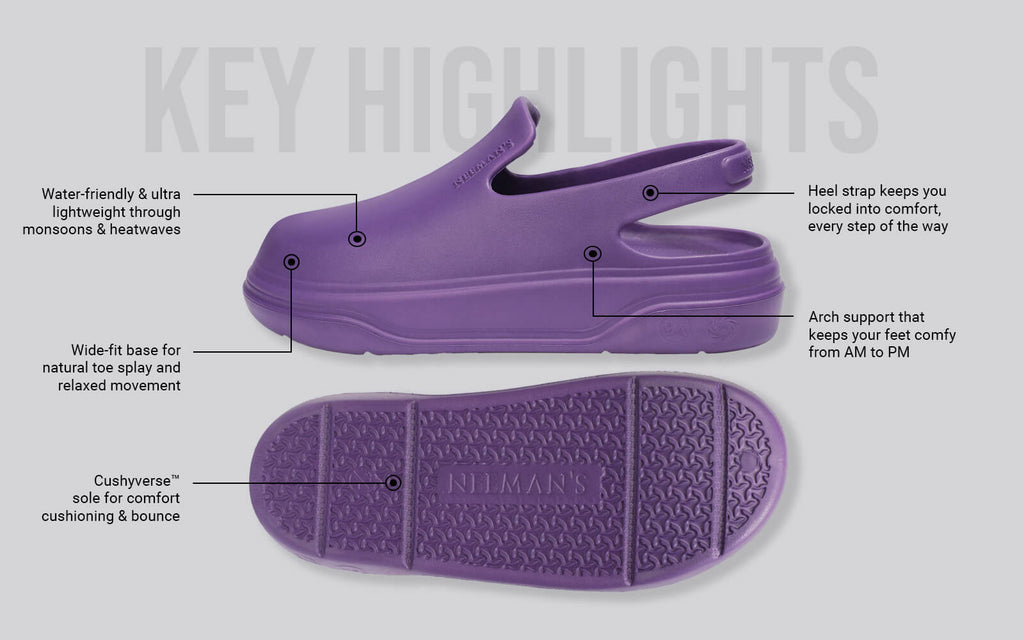Cushers Clogs For Men : Pansy Purple