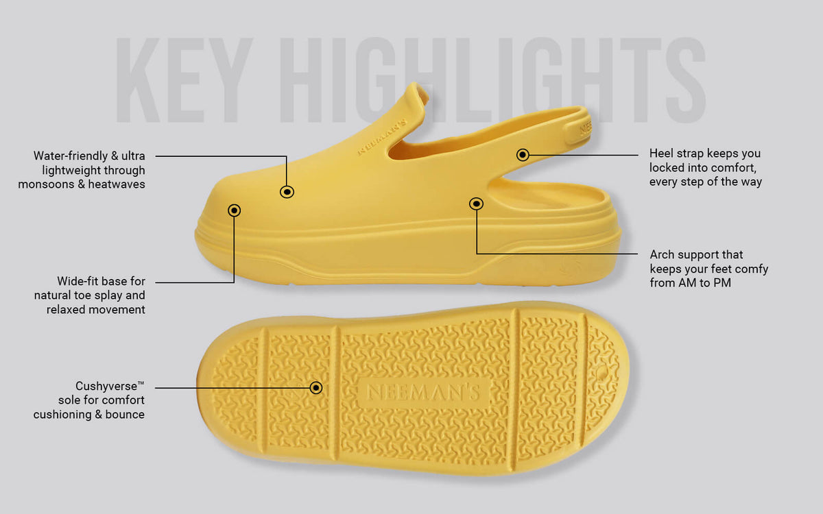 Cushers Clogs For Men : Yellow