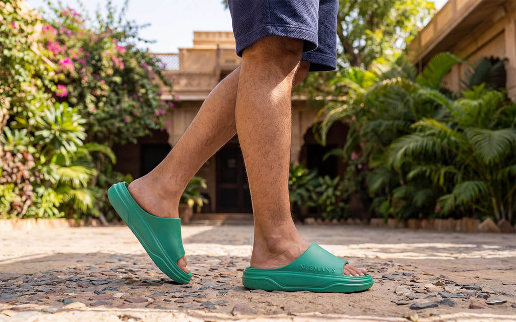 Cushers Slides For Men : Pepper Green