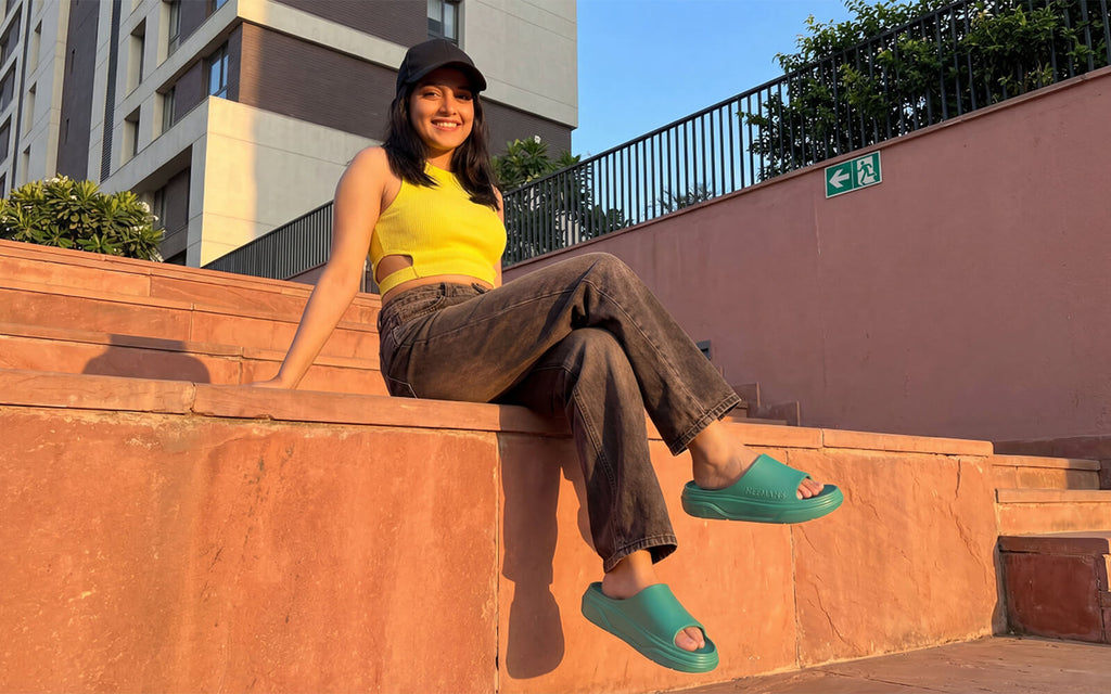 Cushers Slides For Women : Pepper Green