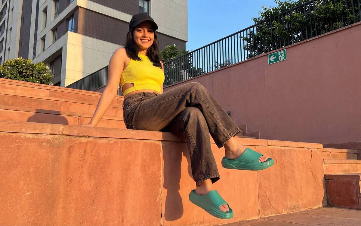 Cushers Slides For Women : Pepper Green