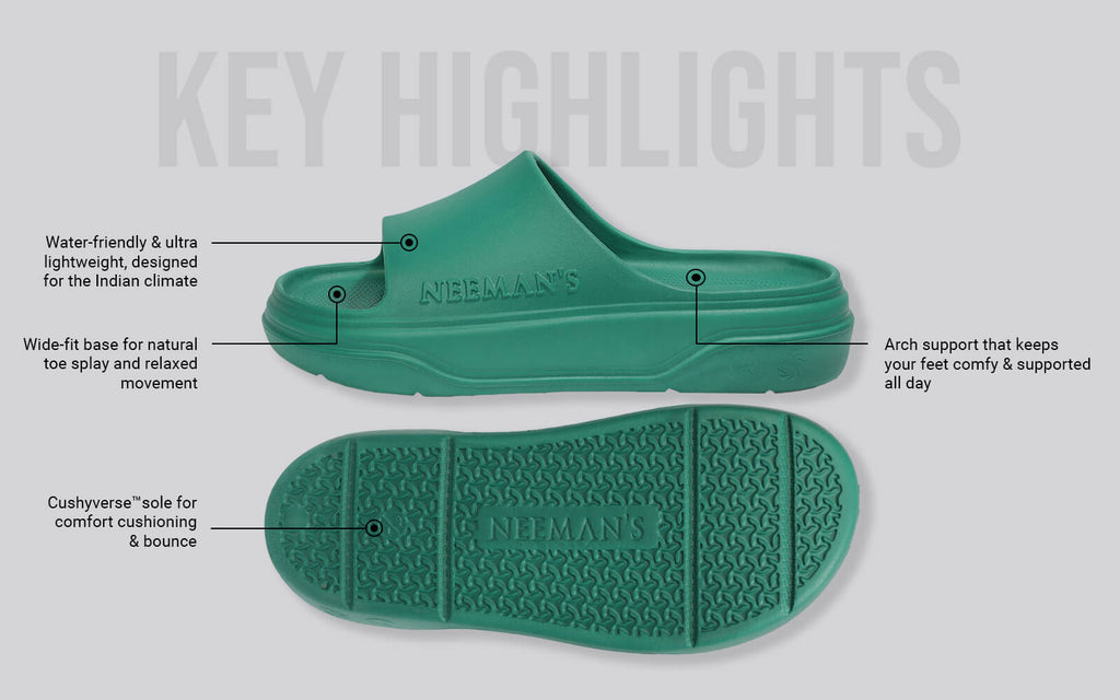Cushers Slides For Men : Pepper Green