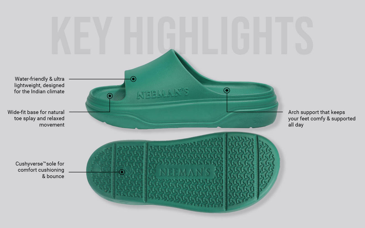Cushers Slides For Women : Pepper Green