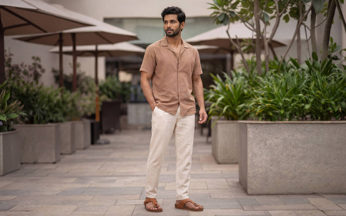 Cork Thong Sandals : Tan