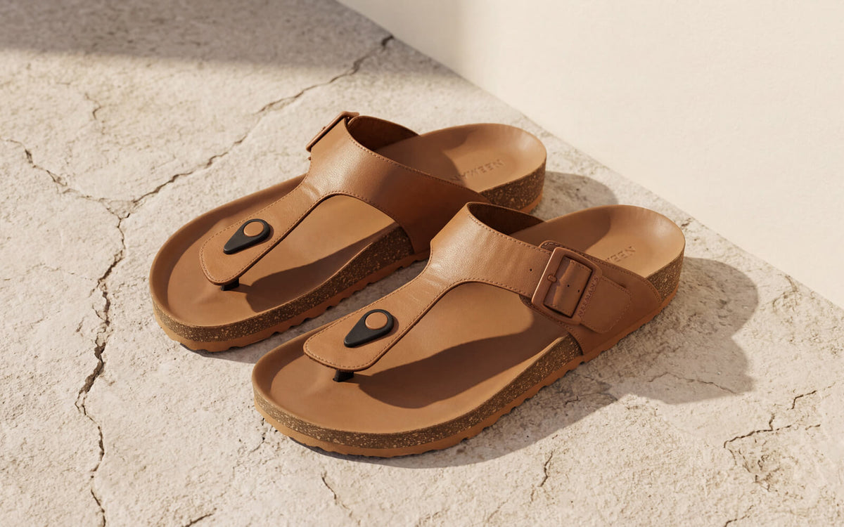 Cork Thong Sandals : Tan