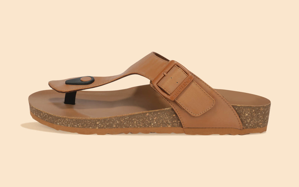 Cork Thong Sandals : Tan