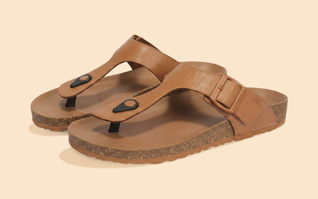 Cork Thong Sandals : Tan