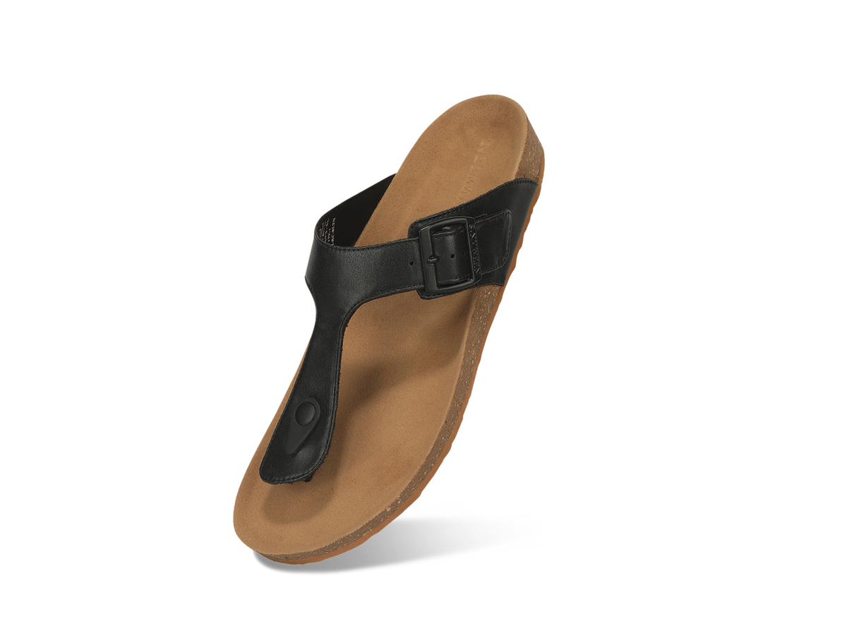 Cork Thong Sandals : Black-Tan