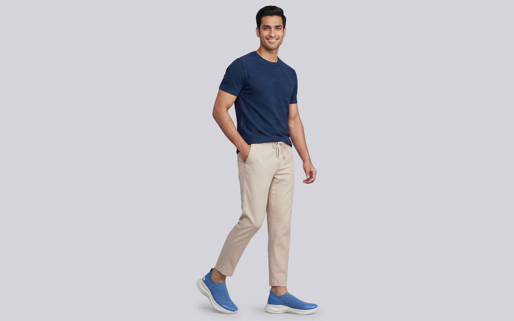 Curve Knit Slip Ons For Men : Blue
