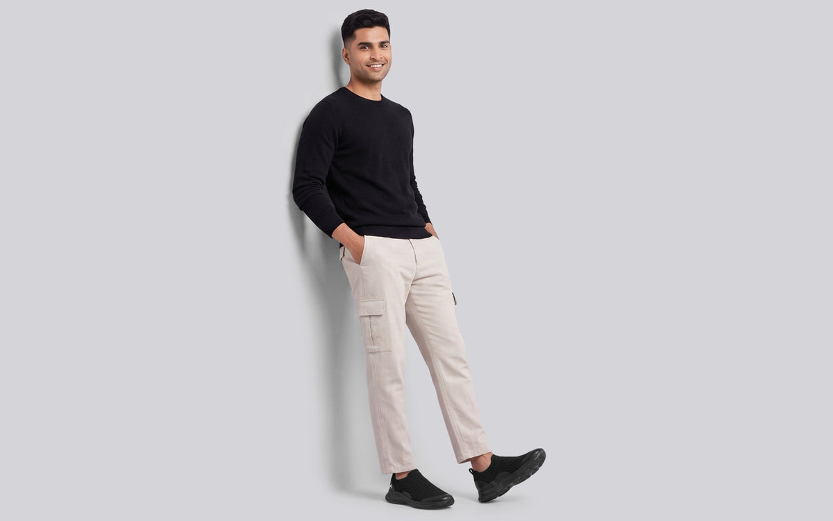 Curve Knit Slip Ons For Men : Black
