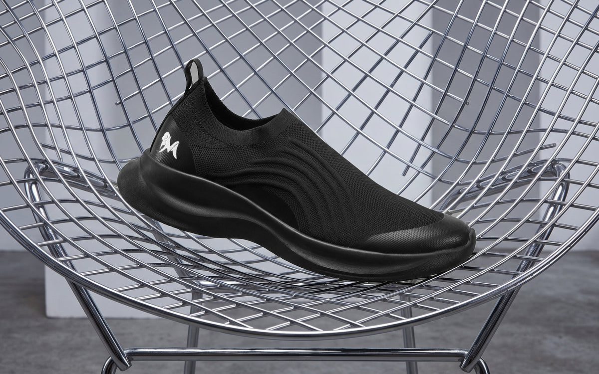 Curve Knit Slip Ons For Men : Black