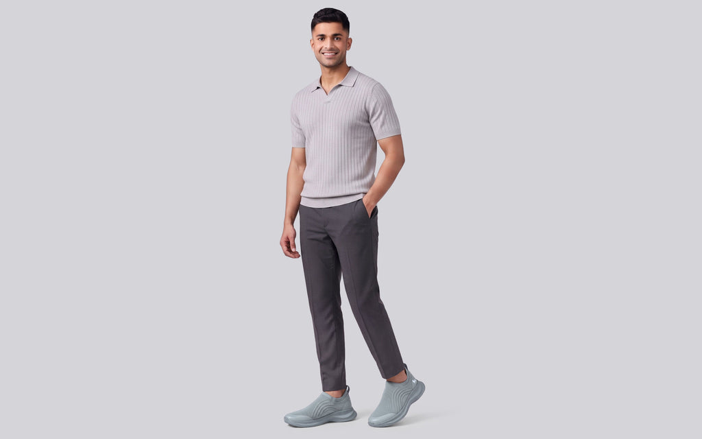 Curve Knit Slip Ons For Men : Grey