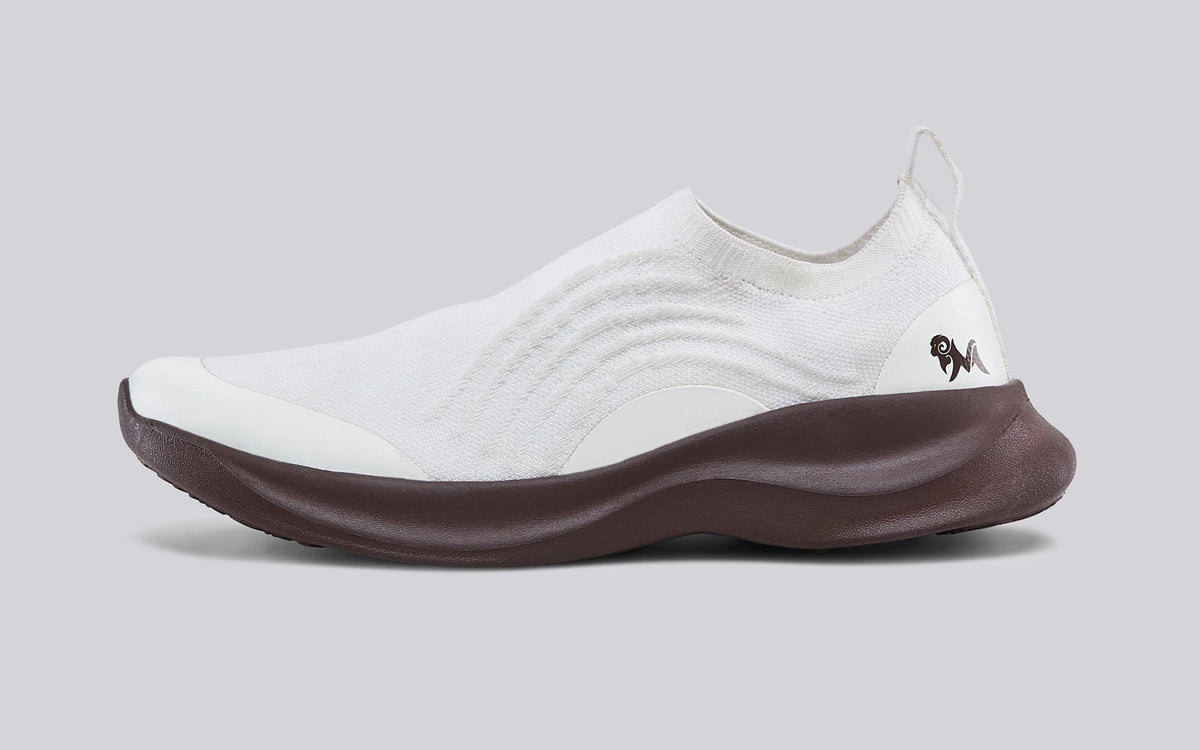 Curve Knit Slip Ons For Men : Ivory
