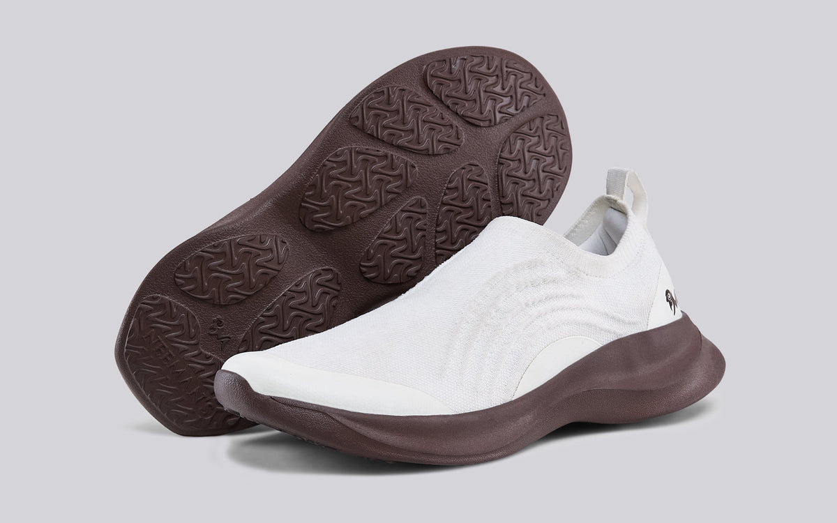 Curve Knit Slip Ons For Men : Ivory