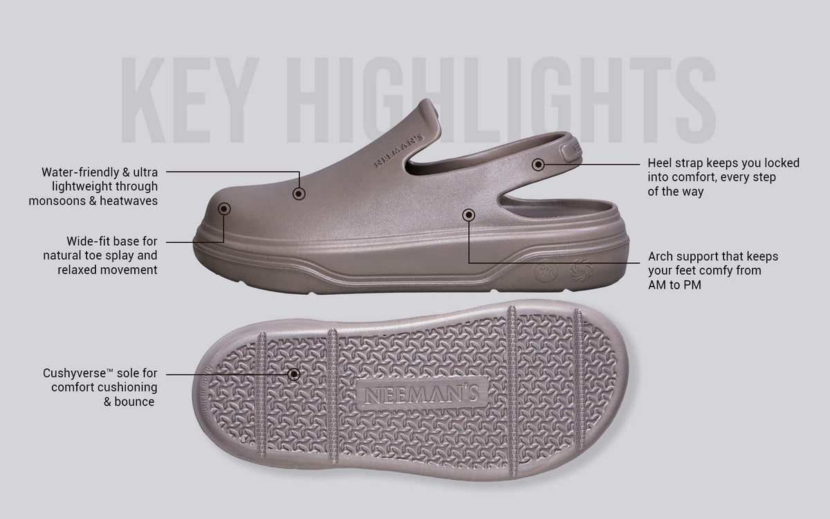 Cushers Clogs For Men : Goat Grey