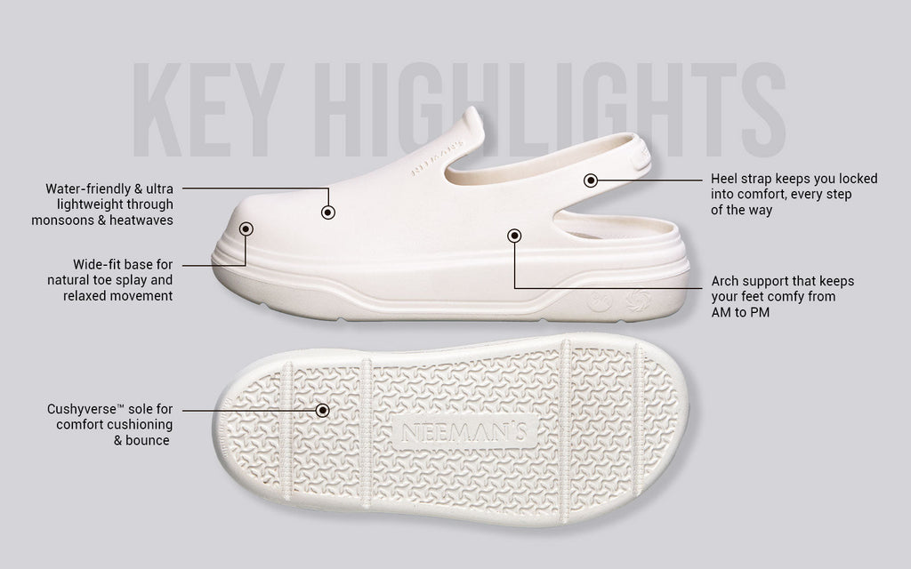 Cushers Clogs For Men : Ivory White