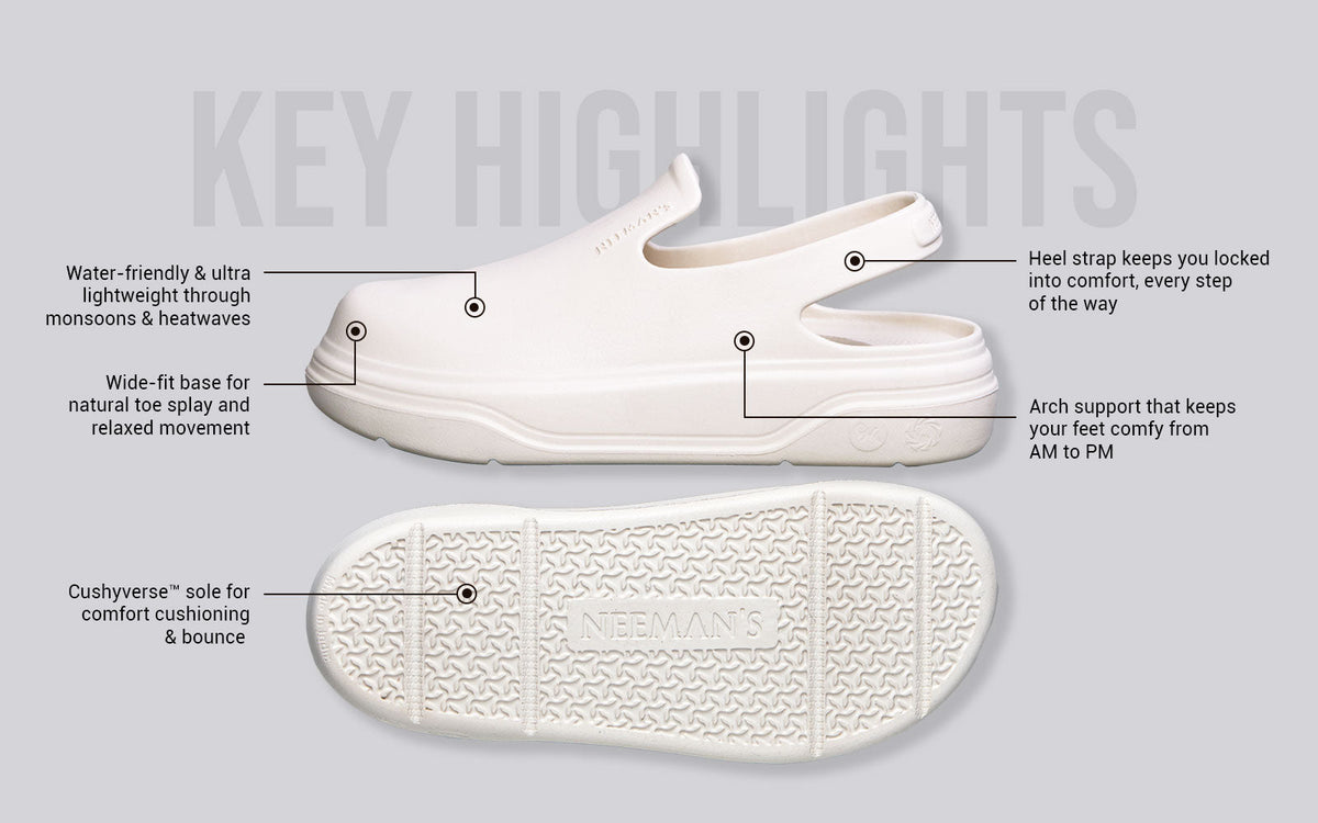 Cushers Clogs For Men : Ivory White