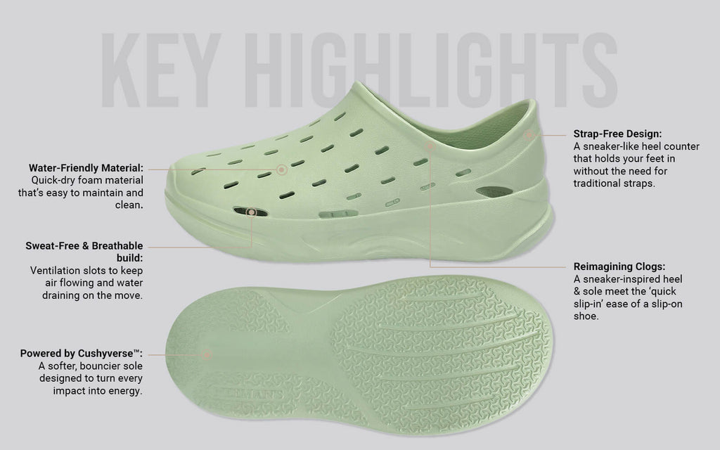 Cushers Rainscape Clogs For Men : Green