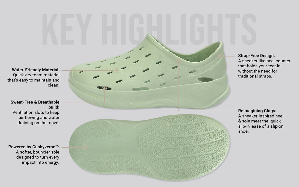 Cushers Rainscape Clogs For Men : Green