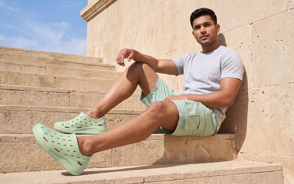 Cushers Rainscape Clogs For Men : Green