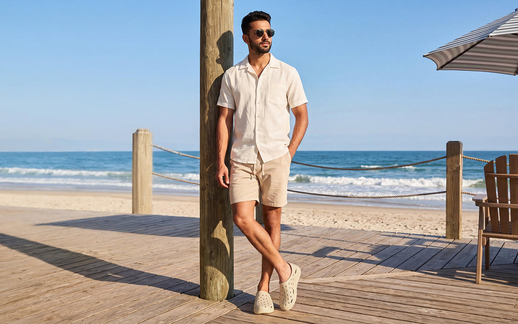 Cushers Rainscape Clogs For Men : Ecru