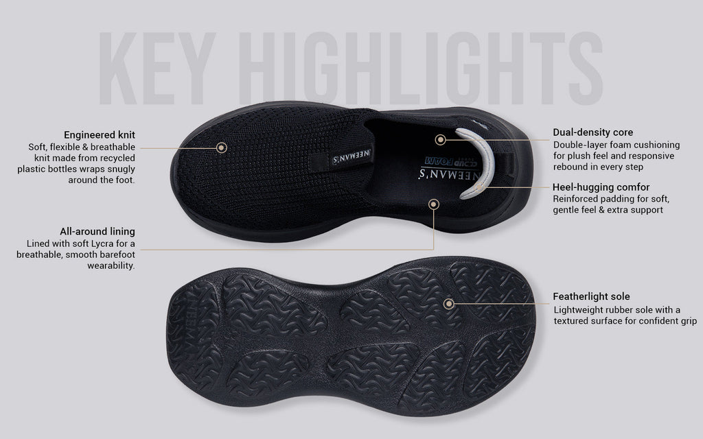 Ease Flow Slip Ons : Black