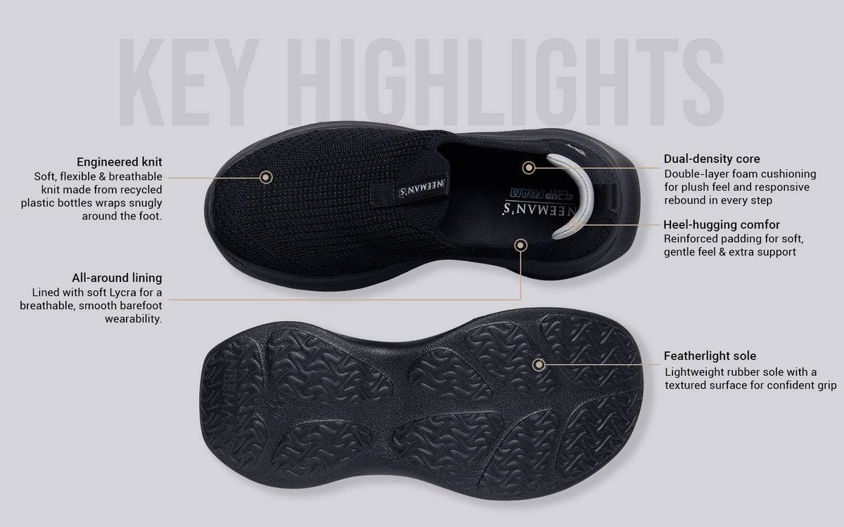 Ease Flow Slip Ons : Black