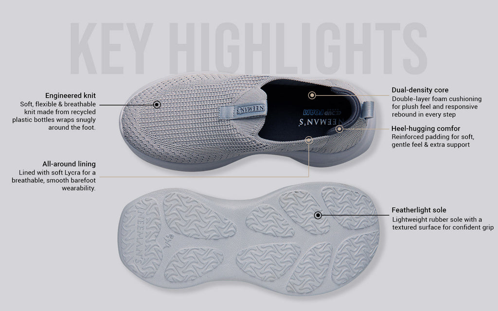 Ease Flow Slip Ons : Grey