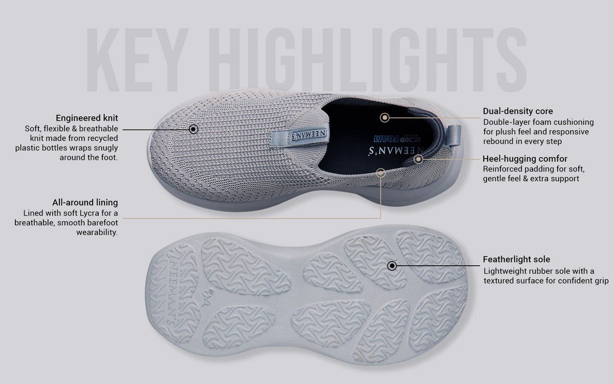 Ease Flow Slip Ons : Grey