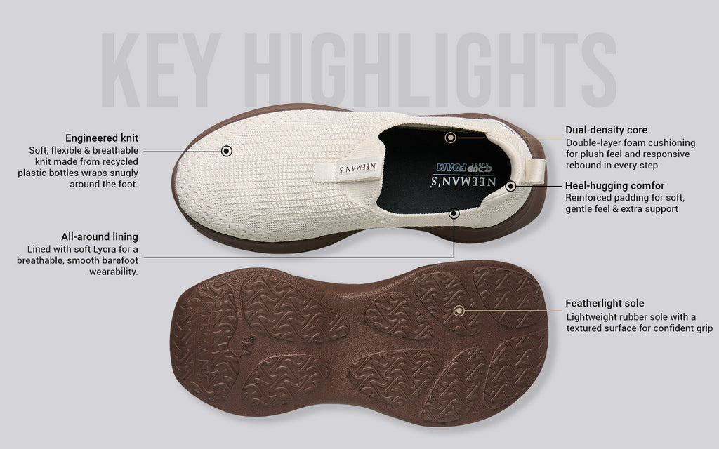 Ease Flow Slip Ons : Ivory Brown