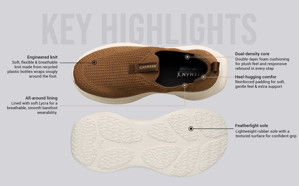 Ease Flow Slip Ons : Tan Ivory