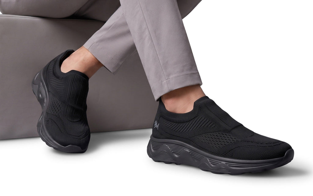 Easy Glide Slip Ons for Men : Black