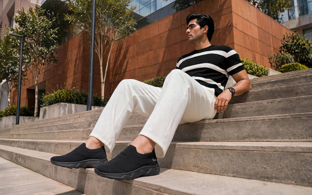 Easy Glide Slip Ons for Men : Black