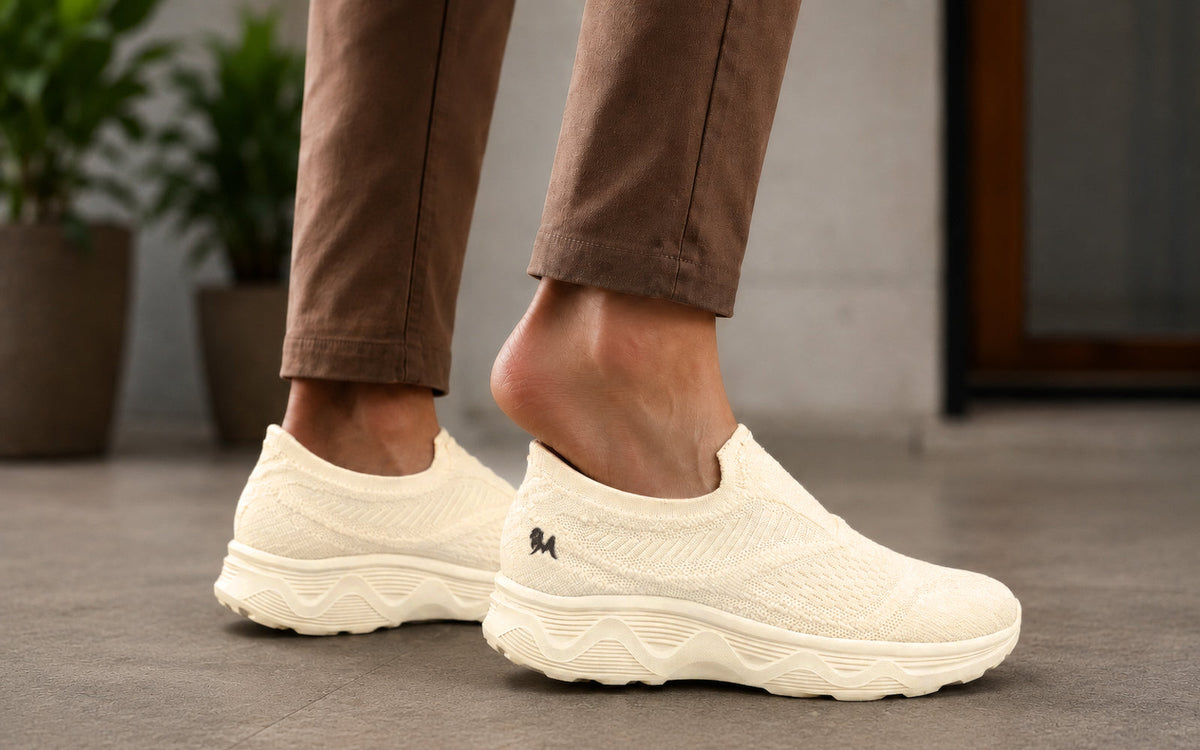 Easy Glide Slip Ons for Men : Ivory