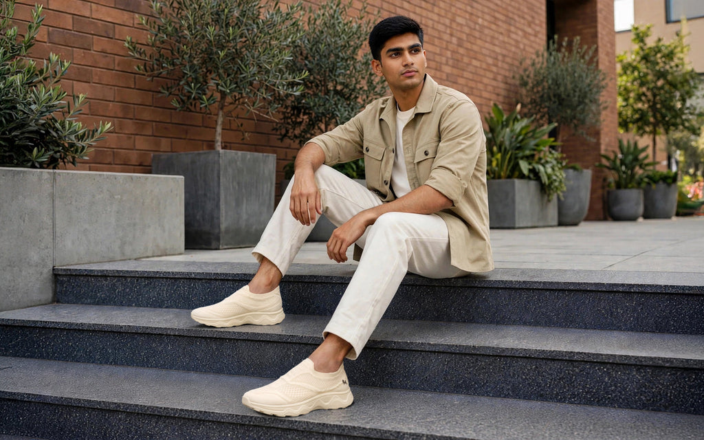 Easy Glide Slip Ons for Men : Ivory