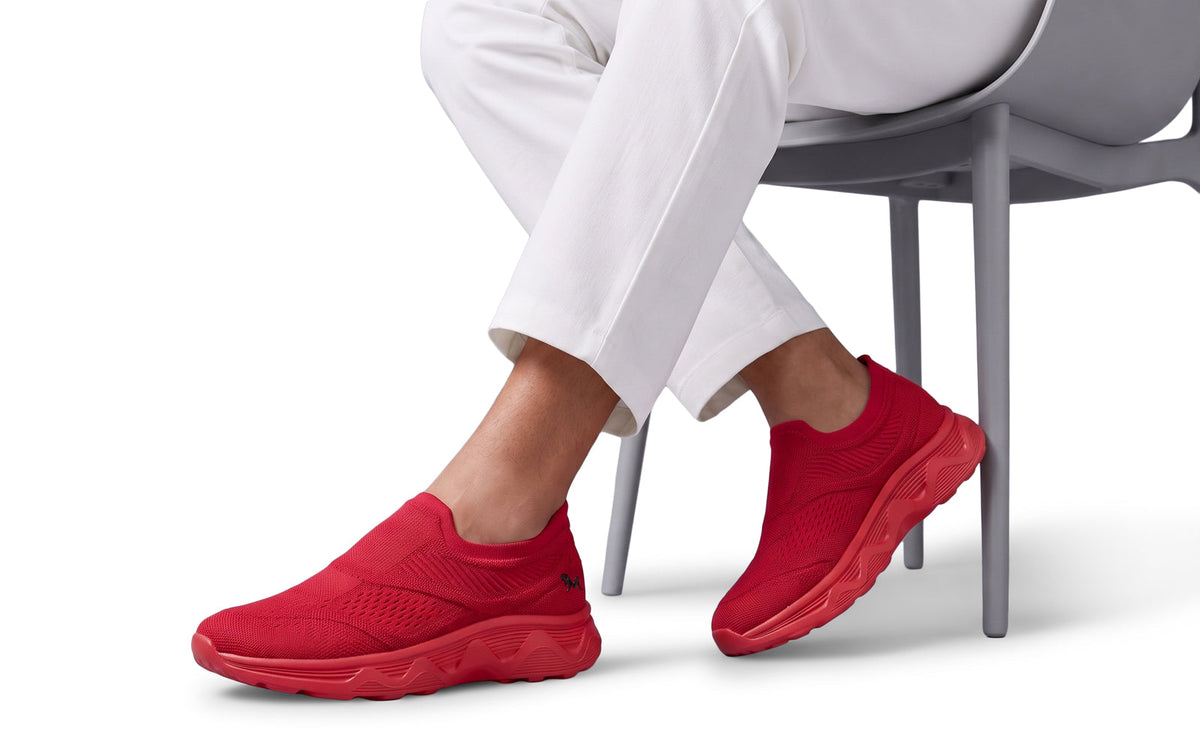 Easy Glide Slip Ons for Men : Red